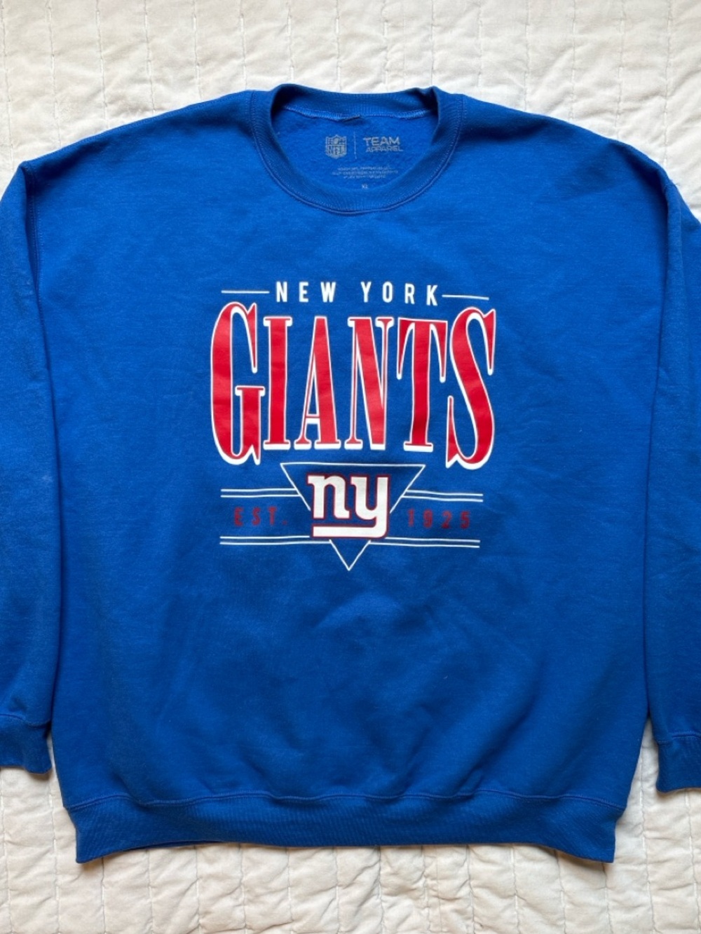 NY Giants Oversized Crewneck Sweatshirt Blue Vintage Style NFL Unisex